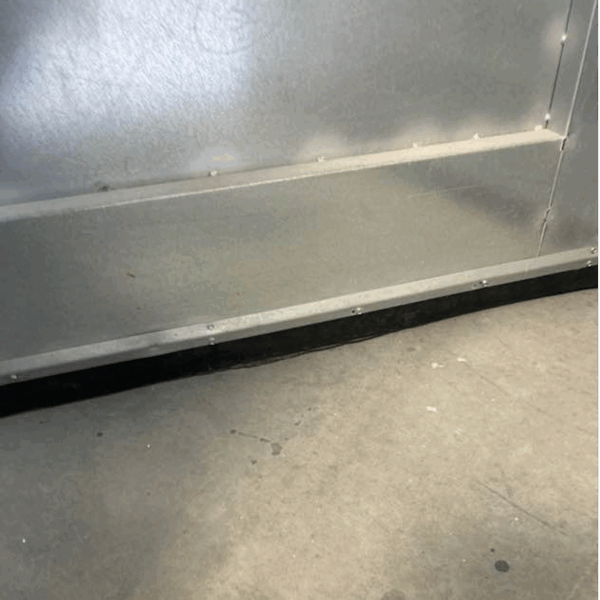 rubber door strip installed